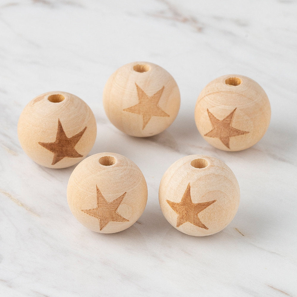 Loren 5 Adet Yıldız Figürlü Yuvarlak Boncuk